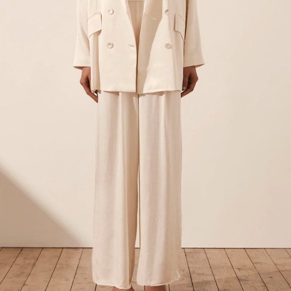 NWT - SHONA JOY - LA LUNE TUXEDO TROUSER - CREAM - Picture 7 of 12